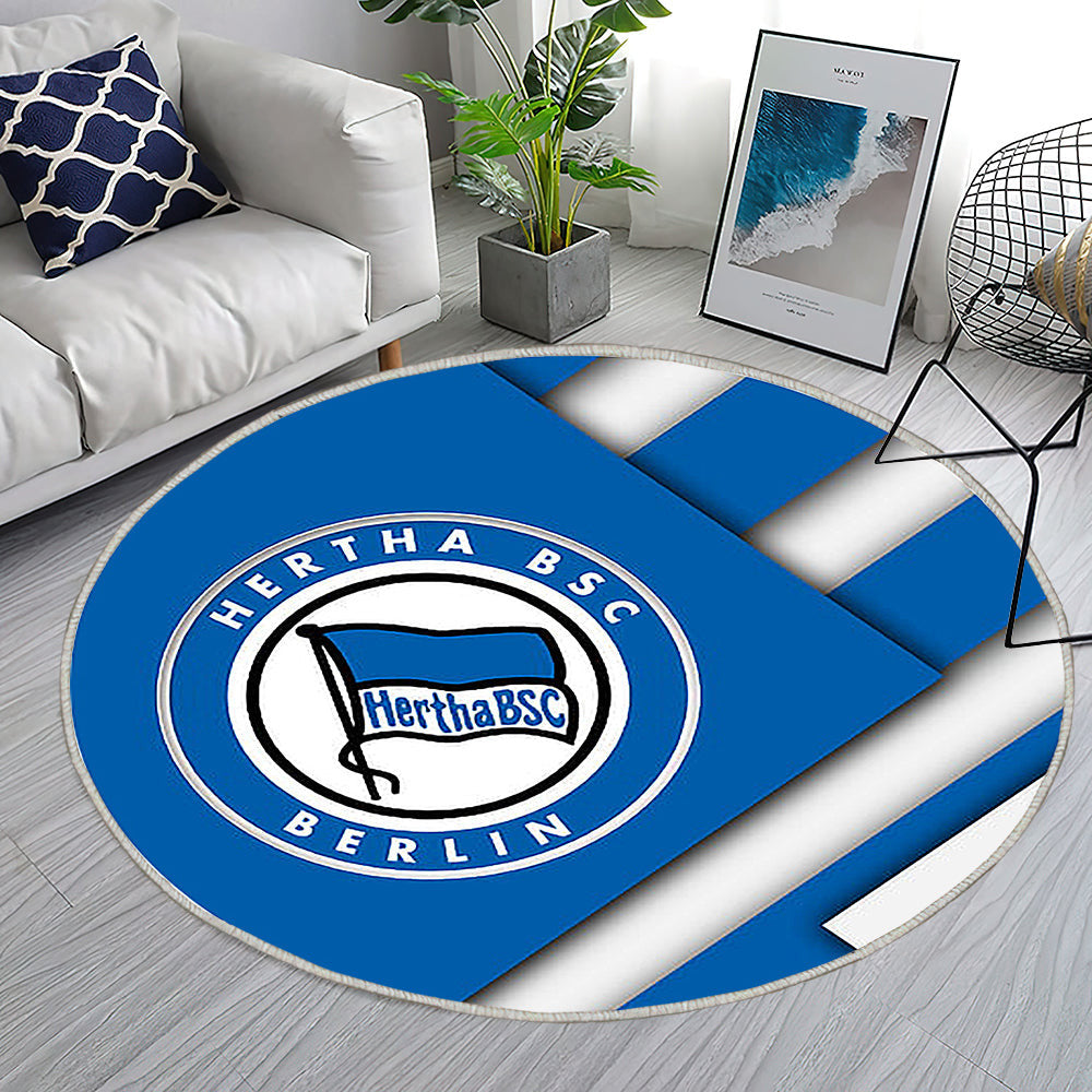 Hertha Berlin Teppich Rund, Teppiche - Fc Materialdesign Outdoor Teppich Rund, Emblem Teppich Wohnzimmer, Carpet, Rug