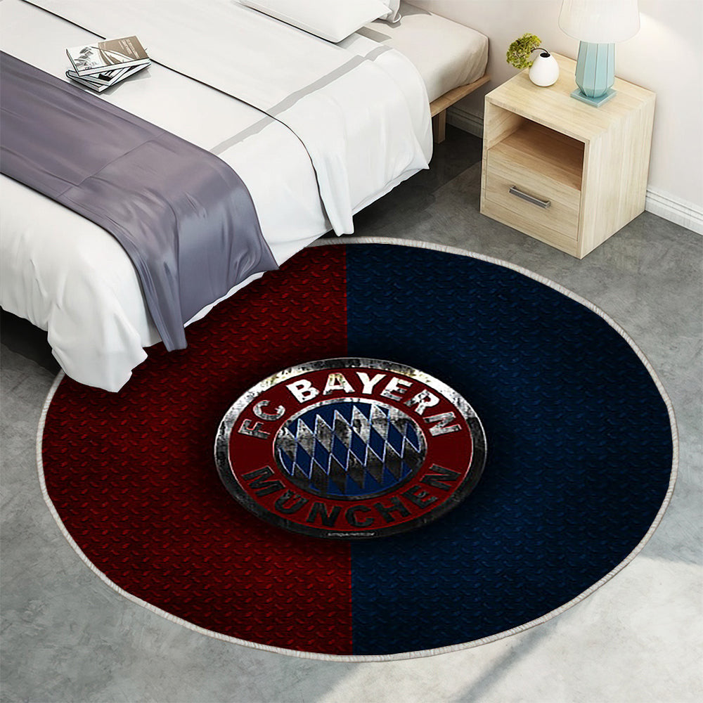 Metall Vom Fc Bayern München Teppich Rund, Teppiche - Deutscher Fußballverein Outdoor Teppich Rund, Blau Rotes Metall Teppich Wohnzimmer, Carpet, Rug