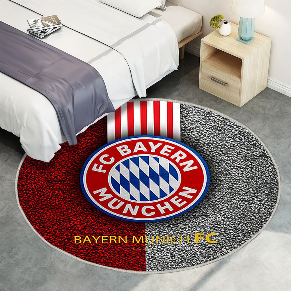Fc Bayern München Deutscher Fußballverein Teppich Rund, Teppiche - Bundesliga Outdoor Teppich Rund, Leder Effekt Teppich Wohnzimmer, Carpet, Rug