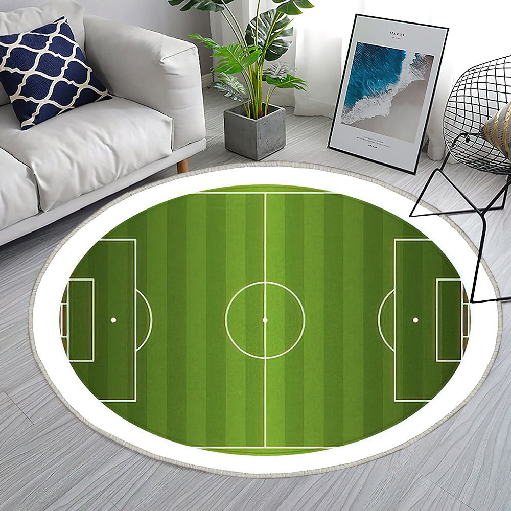 Realistischer Vektor Fußball Fußballplatz Teppich Rund, Teppiche - Outdoor Teppich Rund, Teppich Wohnzimmer, Carpet, Rug