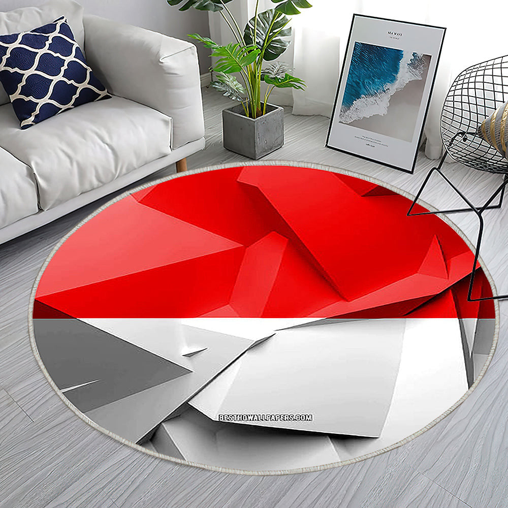 Flagge Von Hessen Teppich Rund, Teppiche - Geometrische Kunst Outdoor Teppich Rund, Staaten Von Deutschland Teppich Wohnzimmer, Carpet, Rug