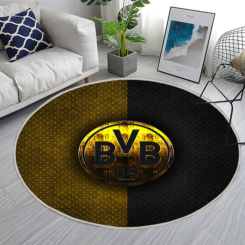 Borussia Dortmund Teppich Rund, Teppiche - Bvb Metall Outdoor Teppich Rund, Teppich Wohnzimmer, Carpet, Rug