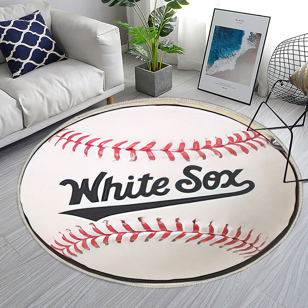 Chicago White Sox Baseball Teppich Rund, Teppiche - Outdoor Teppich Rund, Teppich Wohnzimmer, Carpet, Rug