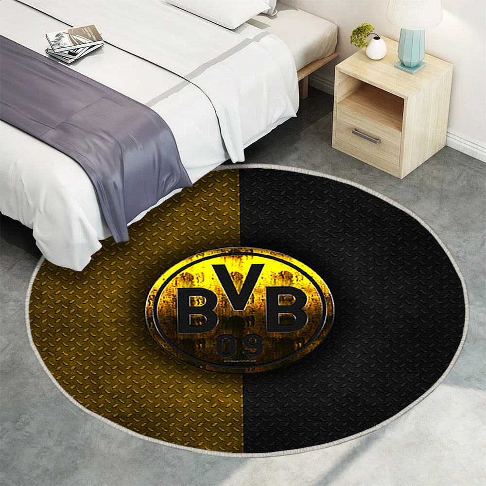 Borussia Dortmund Teppich Rund, Teppiche - Bvb Metall Outdoor Teppich Rund, Teppich Wohnzimmer, Carpet, Rug