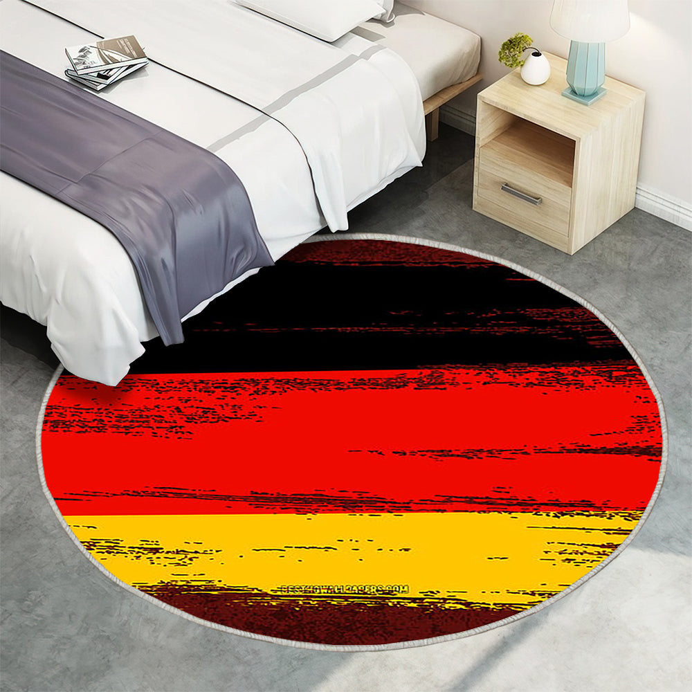 Flagge Von Deutschland Teppich Rund, Teppiche - Grunge Flags Outdoor Teppich Rund, Europäische Länder Teppich Wohnzimmer, Carpet, Rug