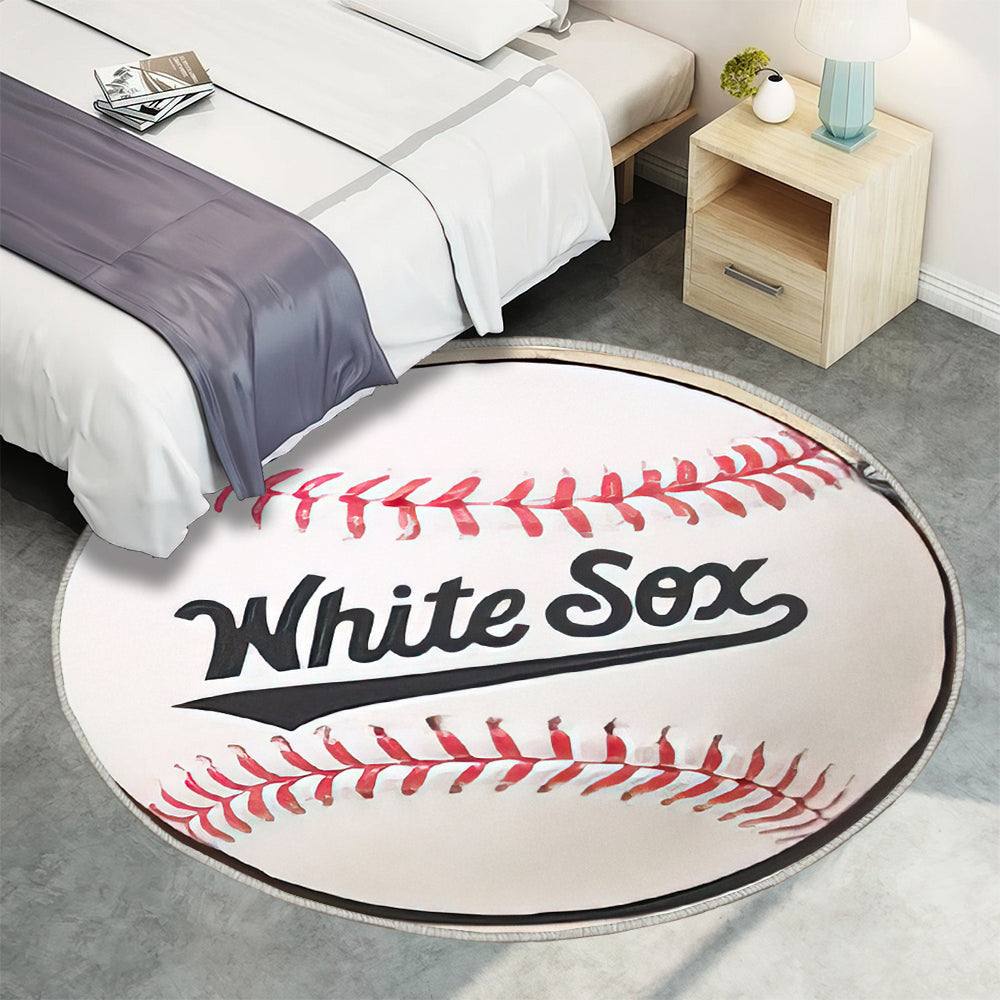 Chicago White Sox Baseball Teppich Rund, Teppiche - Outdoor Teppich Rund, Teppich Wohnzimmer, Carpet, Rug