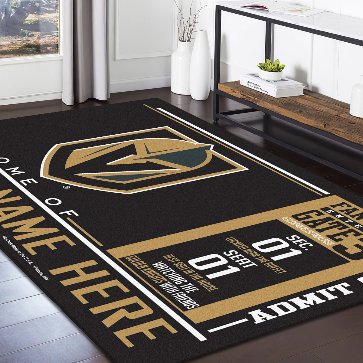 Vegas Golden Knights teppich, teppiche - Vegas goldene Ritter outdoor teppich, teppich wohnzimmer , Küchenteppich, kinderzimmer, modern