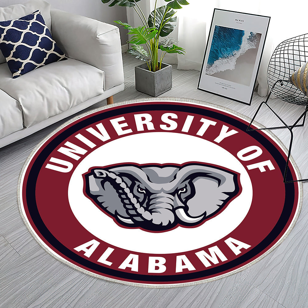 Alabama Elephant Circle Logo Teppich Rund, Teppiche - Outdoor Teppich Rund, Teppich Wohnzimmer, Carpet, Rug