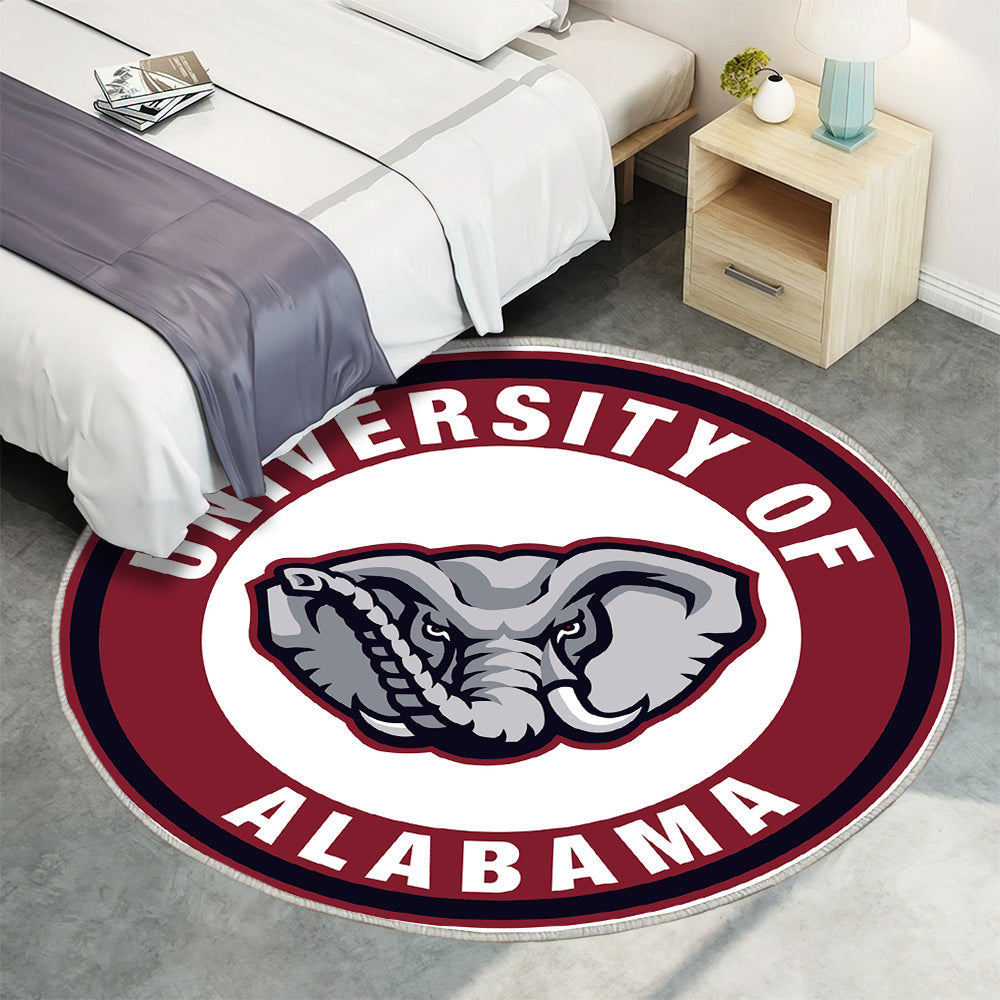 Alabama Elephant Circle Logo Teppich Rund, Teppiche - Outdoor Teppich Rund, Teppich Wohnzimmer, Carpet, Rug