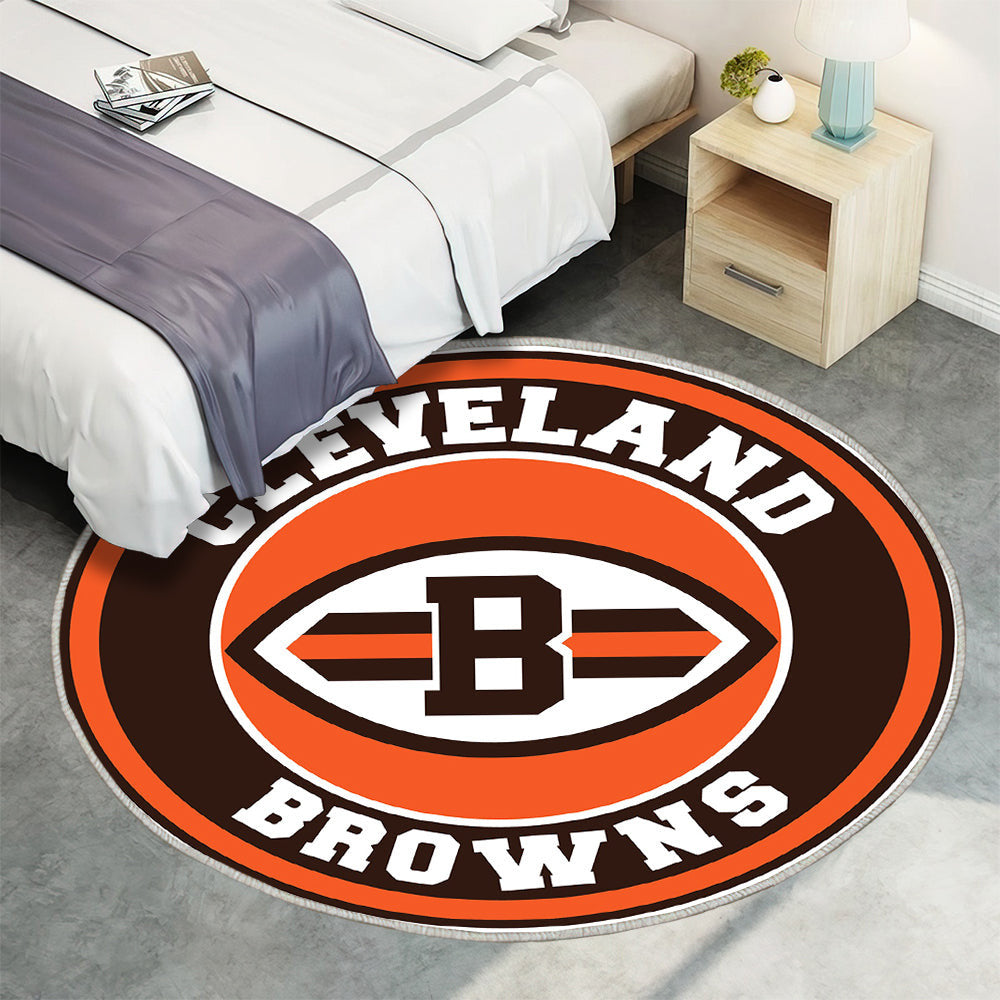 Cleveland Browns Kreis Logo Teppich Rund, Teppiche - Outdoor Teppich Rund, Teppich Wohnzimmer, Carpet, Rug