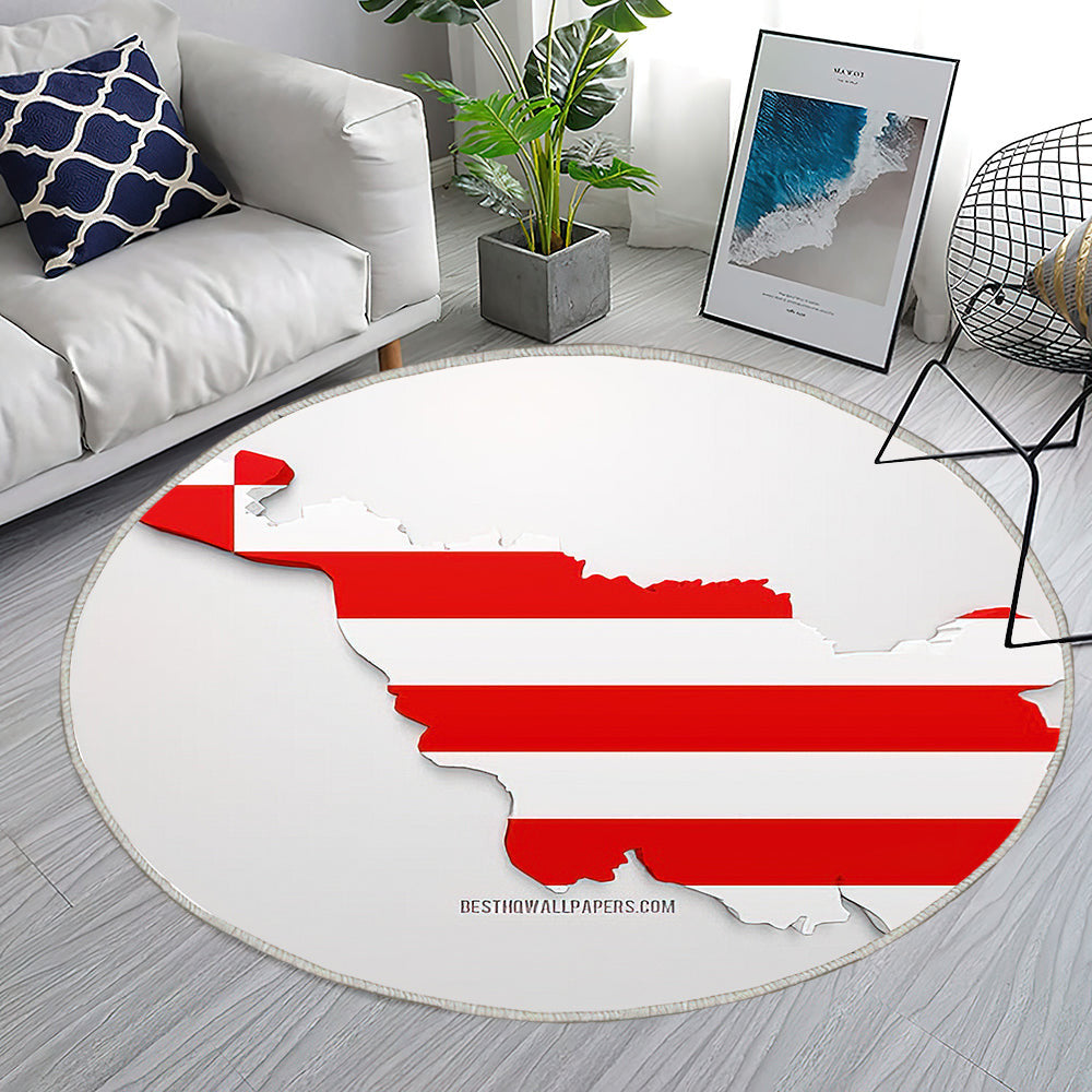 Bremer Kartensilhouette Teppich Rund, Teppiche - 3D Flagge Von Bremen Outdoor Teppich Rund, Bundesland Deutschland Teppich Wohnzimmer, Carpet, Rug