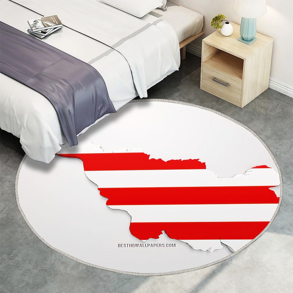 Bremer Kartensilhouette Teppich Rund, Teppiche - 3D Flagge Von Bremen Outdoor Teppich Rund, Bundesland Deutschland Teppich Wohnzimmer, Carpet, Rug