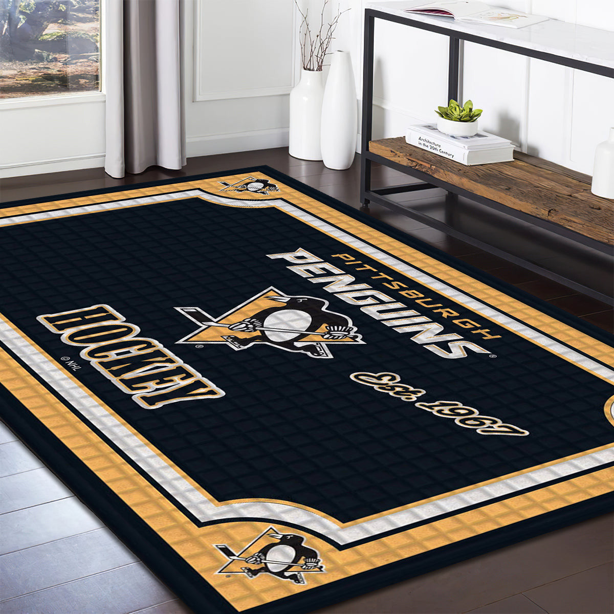 Pittsburgh Penguins Embossed teppich, teppiche - Pittsburgh Pinguine geprägt outdoor teppich, teppich wohnzimmer , Küchenteppich, kinderzimmer, modern