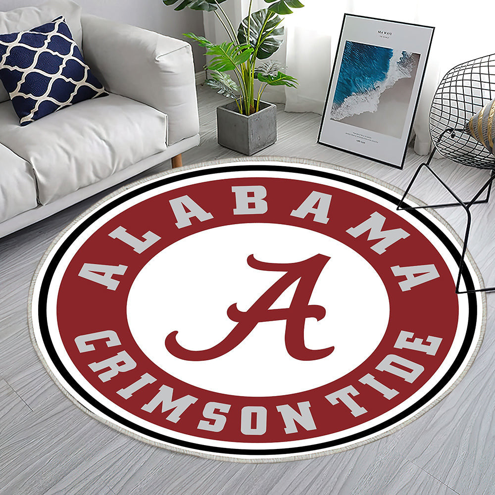 Alabama Crimson Tide Kreis Logo Teppich Rund, Teppiche - Outdoor Teppich Rund, Teppich Wohnzimmer, Carpet, Rug