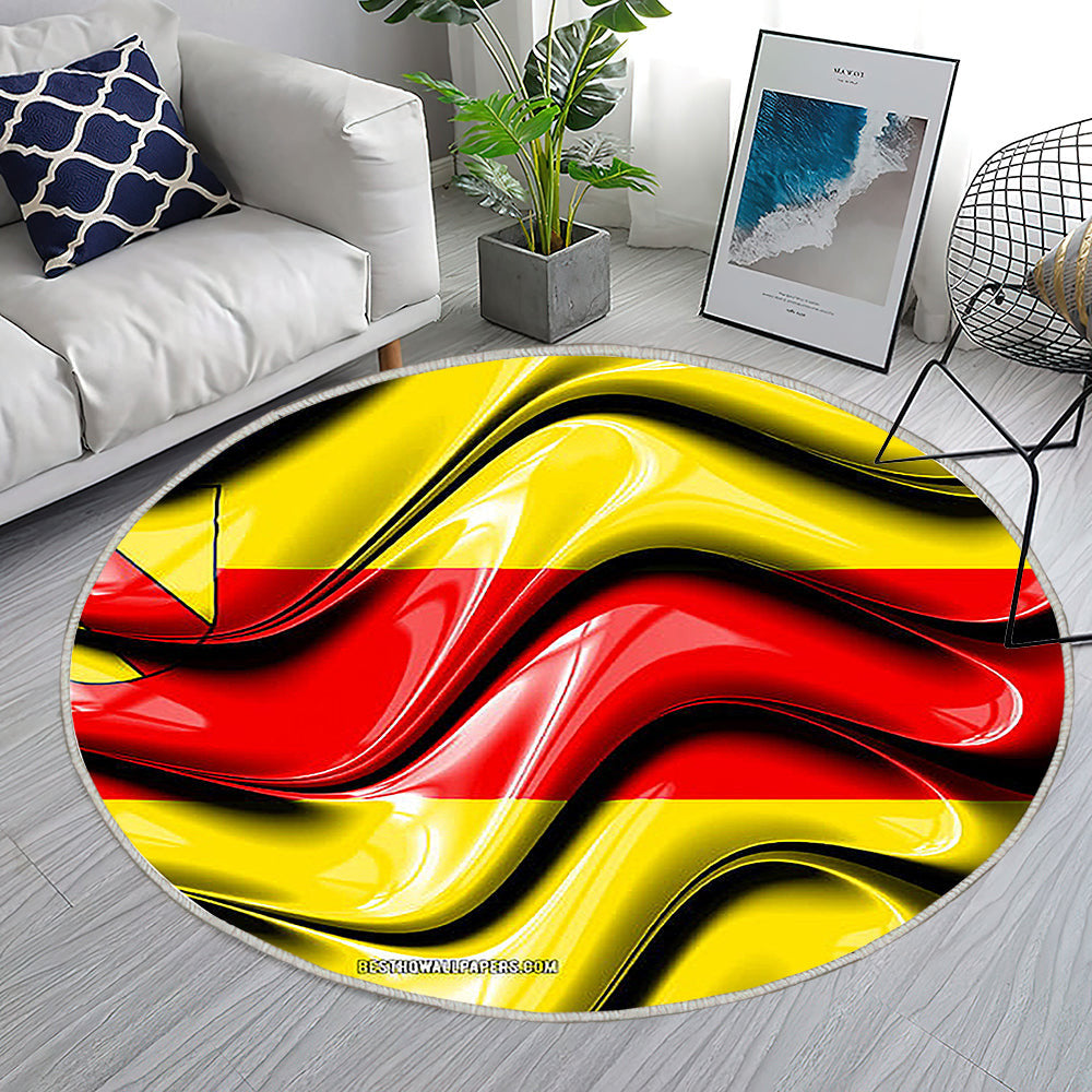 Baden Baden Flaggen Städte Von Deutschland Teppich Rund, Teppiche - Europa Outdoor Teppich Rund, Flagge Von Baden Baden Teppich Wohnzimmer, Carpet, Rug