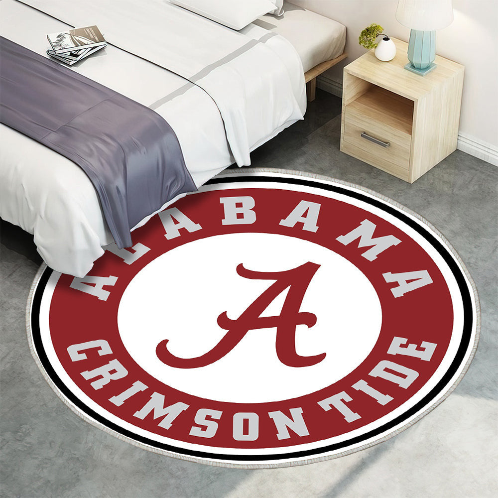 Alabama Crimson Tide Kreis Logo Teppich Rund, Teppiche - Outdoor Teppich Rund, Teppich Wohnzimmer, Carpet, Rug