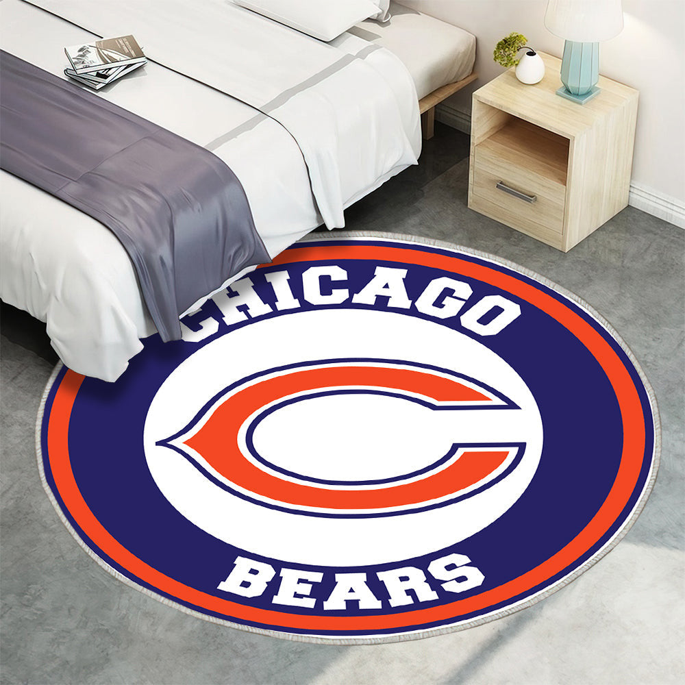 Chicago Bears Kreis Logo Teppich Rund, Teppiche - Outdoor Teppich Rund, Teppich Wohnzimmer, Carpet, Rug