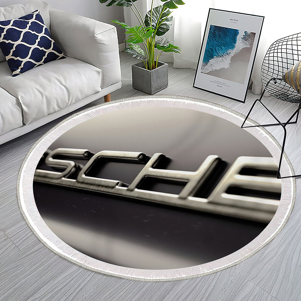 Klassisches Porsche Emblem001 Teppich Rund, Teppiche - Outdoor Teppich Rund, Teppich Wohnzimmer, Carpet, Rug