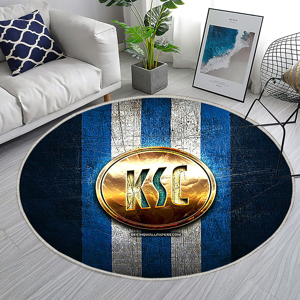 Karlsruher Fc Teppich Rund, Teppiche - Golden Outdoor Teppich Rund, Bundesliga 2 Teppich Wohnzimmer, Carpet, Rug
