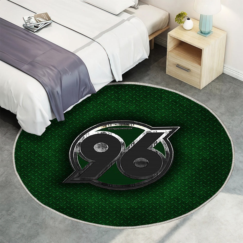 Hannover 96 Teppich Rund, Teppiche - Deutscher Fußballverein Outdoor Teppich Rund, Grüner Metalleffekt Teppich Wohnzimmer, Carpet, Rug