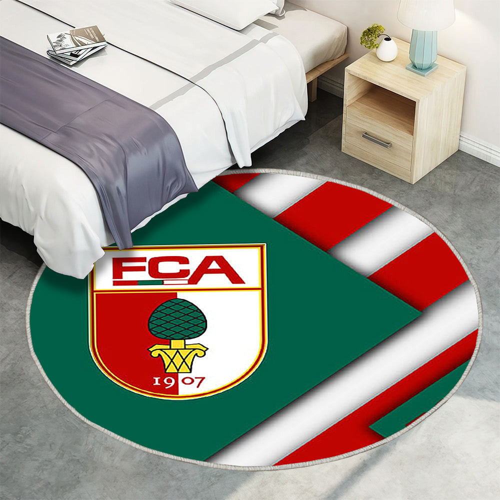 Fc Augsburg Materialdesign Teppich Rund, Teppiche - Emblem Outdoor Teppich Rund, Deutscher Fußballverein Teppich Wohnzimmer, Carpet, Rug