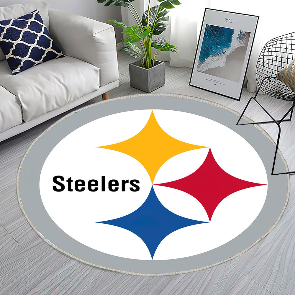 Pittsburgh Steelers Teppich Rund, Teppiche - Outdoor Teppich Rund, Teppich Wohnzimmer, Carpet, Rug