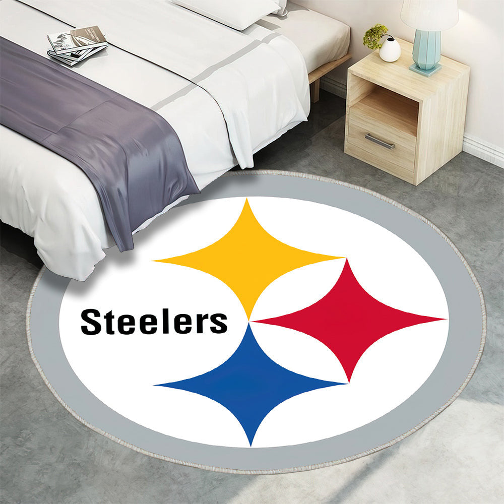 Pittsburgh Steelers Teppich Rund, Teppiche - Outdoor Teppich Rund, Teppich Wohnzimmer, Carpet, Rug