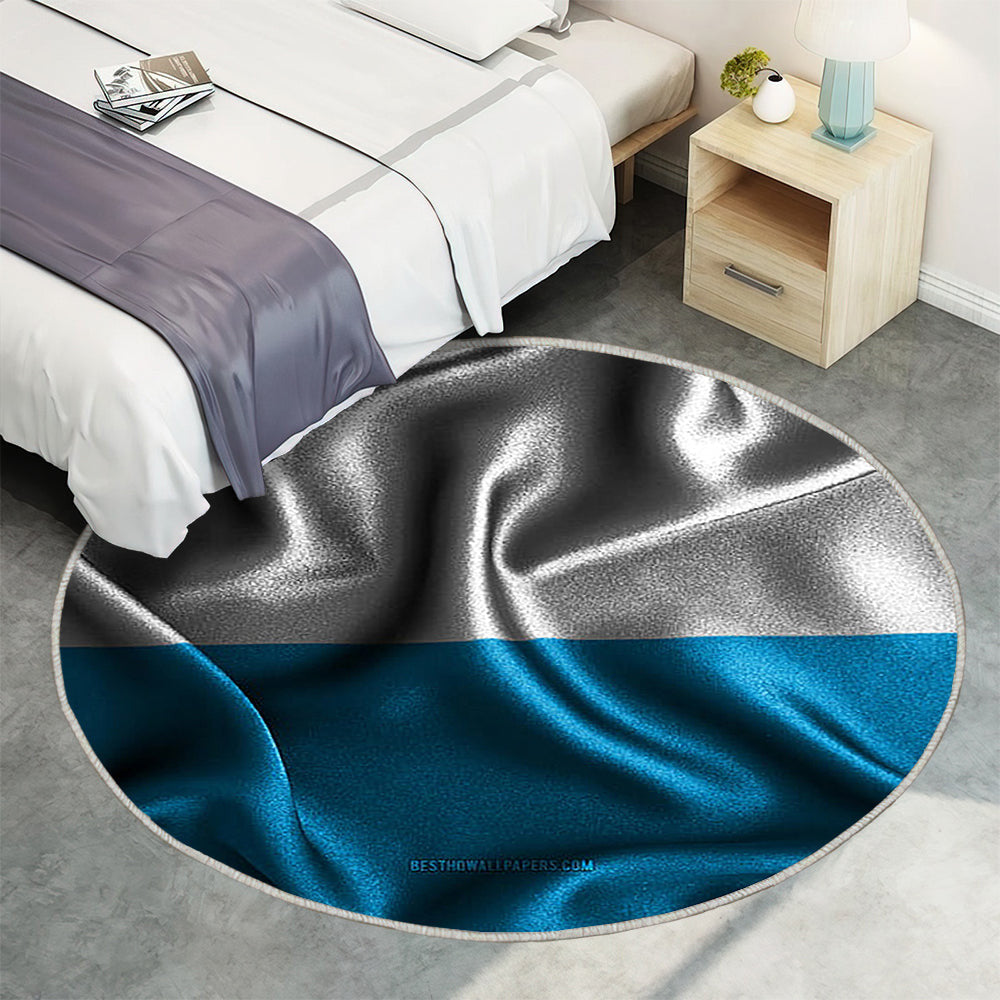 Bayern Flagge, Gewellte Seidenfahnen Teppich Rund, Teppiche - Deutsche Staaten Outdoor Teppich Rund, Flagge Von Bayern Teppich Wohnzimmer, Carpet, Rug