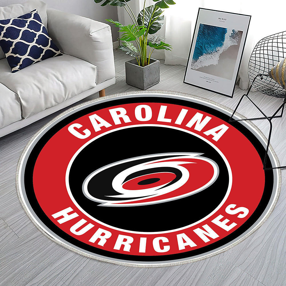 Carolina Hurricanes Kreis Logo Teppich Rund, Teppiche - Outdoor Teppich Rund, Teppich Wohnzimmer, Carpet, Rug