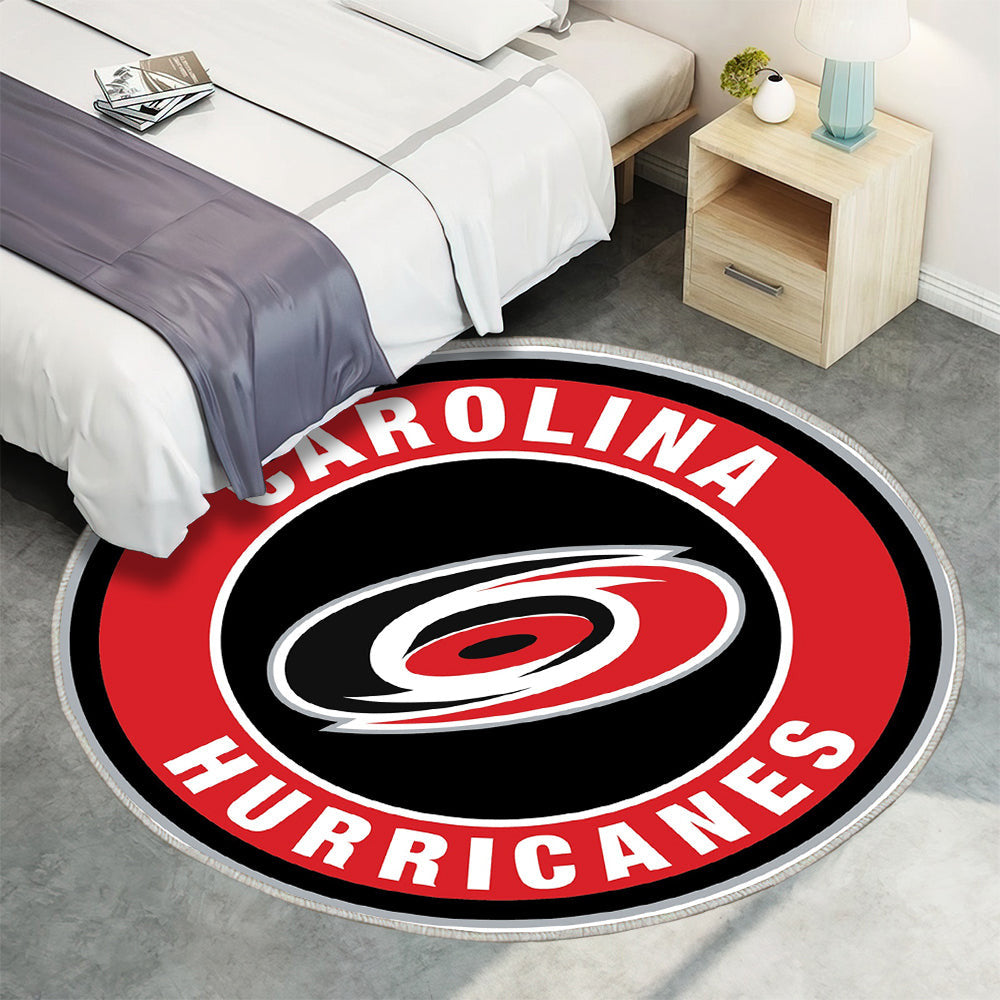 Carolina Hurricanes Kreis Logo Teppich Rund, Teppiche - Outdoor Teppich Rund, Teppich Wohnzimmer, Carpet, Rug