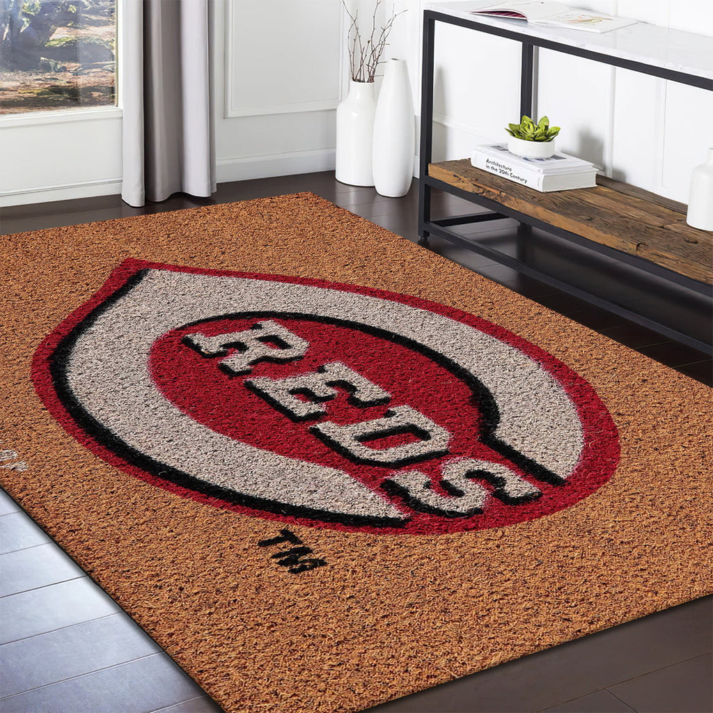 Cincinnati Reds Logo Coir teppich, teppiche - aus Kokosfaser outdoor teppich, teppich wohnzimmer , Küchenteppich, kinderzimmer, modern