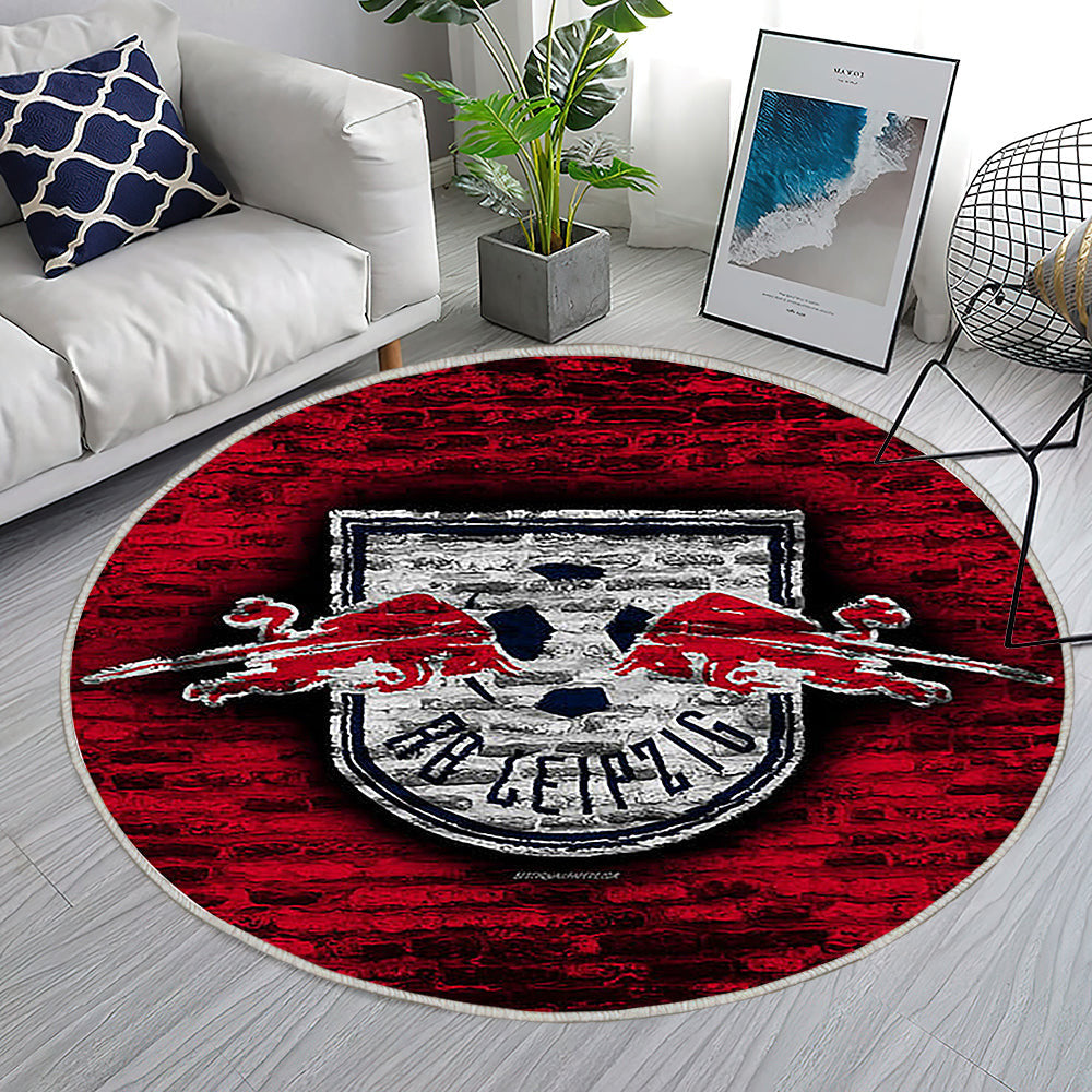 Rb Leipzig Fc Teppich Rund, Teppiche - Rote Backsteinmauer Outdoor Teppich Rund, Fußball Teppich Wohnzimmer, Carpet, Rug