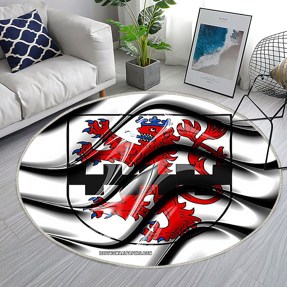 Leverkusen Flag Städte Deutschlands Teppich Rund, Teppiche - Europa Outdoor Teppich Rund, Flagge Von Leverkusen Teppich Wohnzimmer, Carpet, Rug
