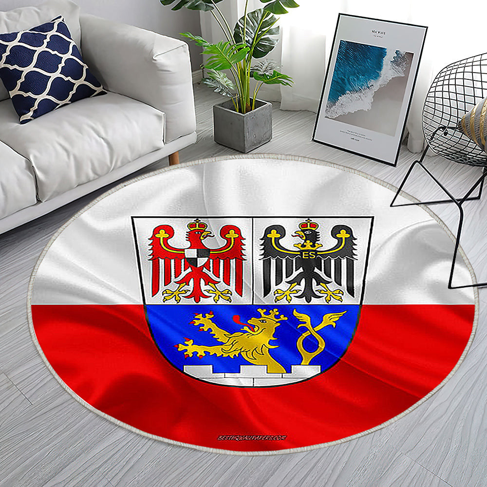 Erlanger Fahne Seideneffekt Teppich Rund, Teppiche - Seidenfahne Outdoor Teppich Rund, Deutsche Stadt Teppich Wohnzimmer, Carpet, Rug
