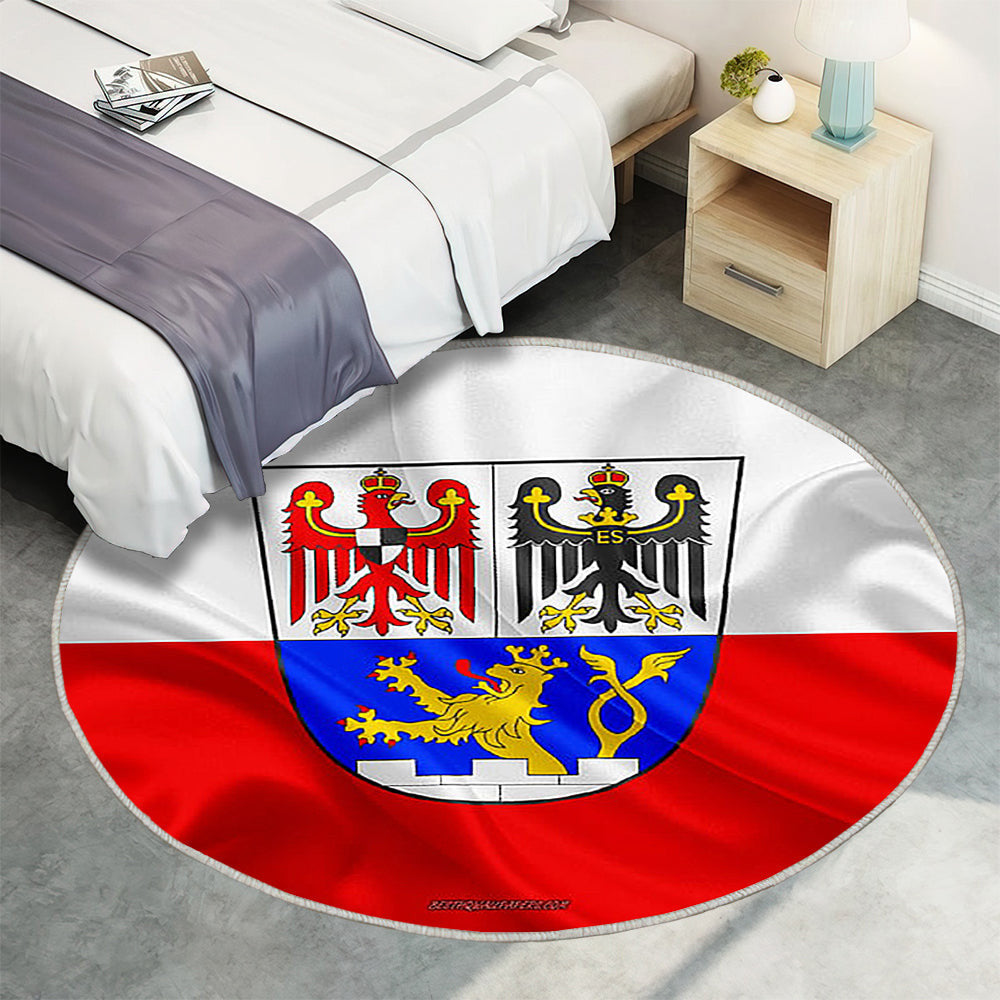 Erlanger Fahne Seideneffekt Teppich Rund, Teppiche - Seidenfahne Outdoor Teppich Rund, Deutsche Stadt Teppich Wohnzimmer, Carpet, Rug