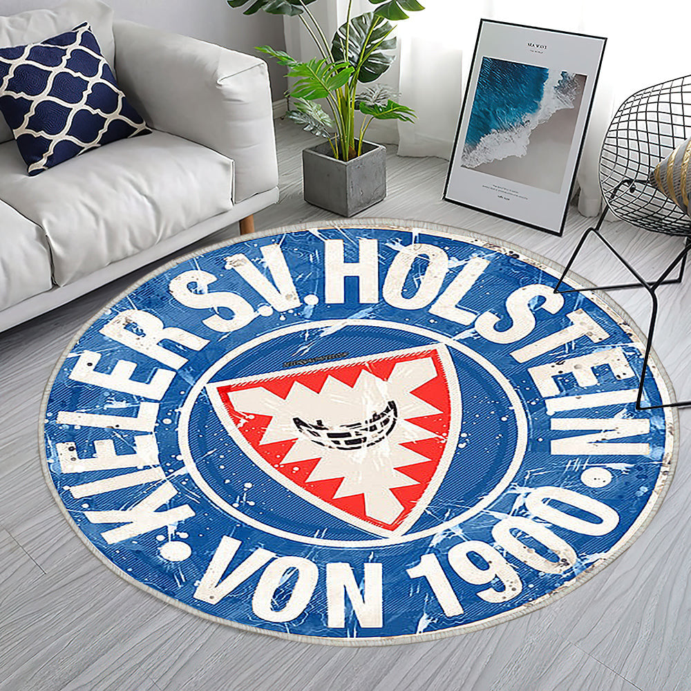 Holstein Kiel Fc Lackkunst Teppich Rund, Teppiche - Kreativ Outdoor Teppich Rund, Teppich Wohnzimmer, Carpet, Rug