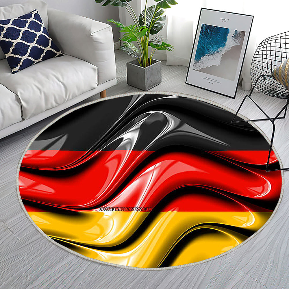 Deutsche Flagge Europa Teppich Rund, Teppiche - Nationale Symbole Outdoor Teppich Rund, Flagge Von Deutschland Teppich Wohnzimmer, Carpet, Rug