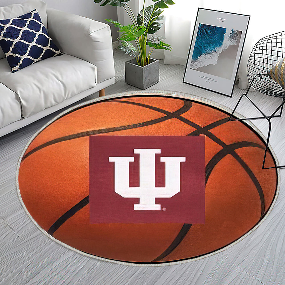 Indiana Hooisers Basketball Teppich Rund, Teppiche - Outdoor Teppich Rund, Teppich Wohnzimmer, Carpet, Rug