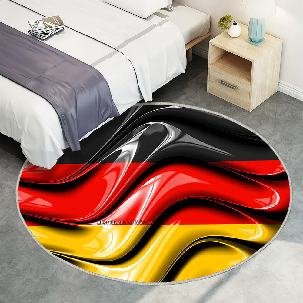 Deutsche Flagge Europa Teppich Rund, Teppiche - Nationale Symbole Outdoor Teppich Rund, Flagge Von Deutschland Teppich Wohnzimmer, Carpet, Rug