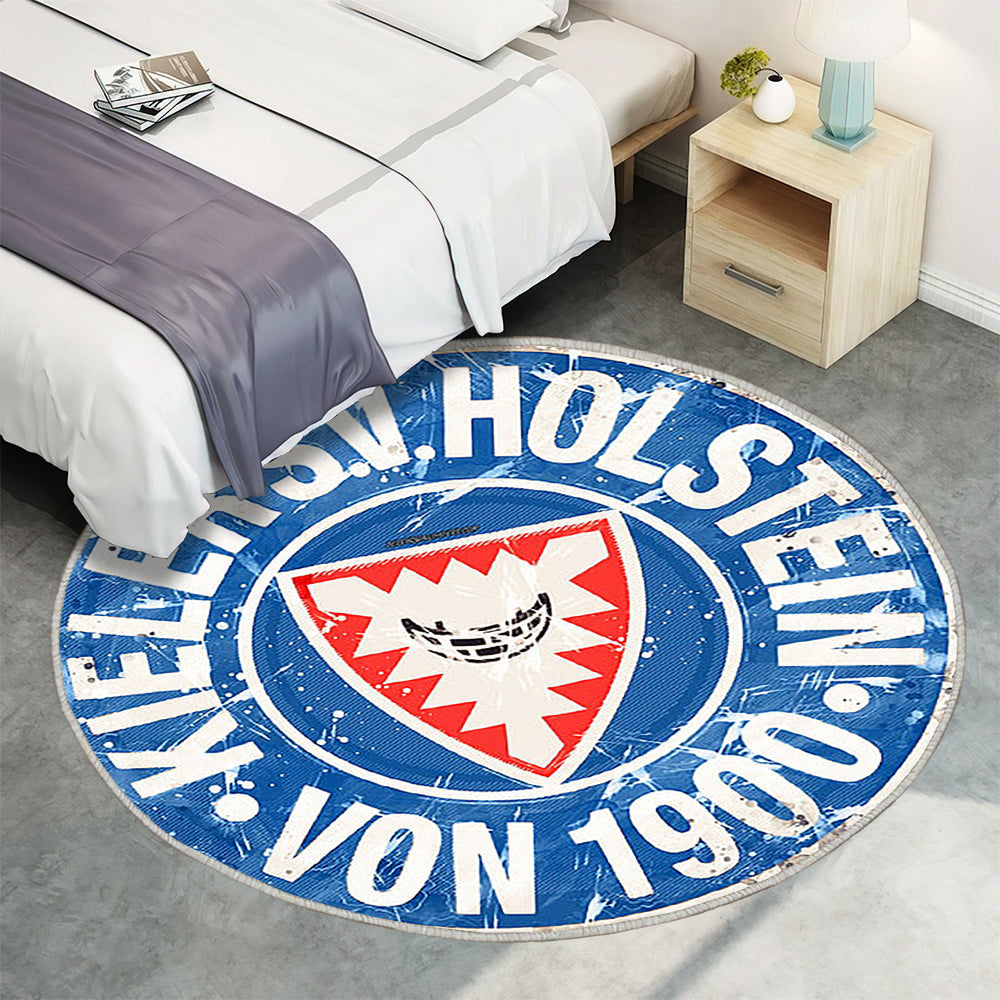 Holstein Kiel Fc Lackkunst Teppich Rund, Teppiche - Kreativ Outdoor Teppich Rund, Teppich Wohnzimmer, Carpet, Rug