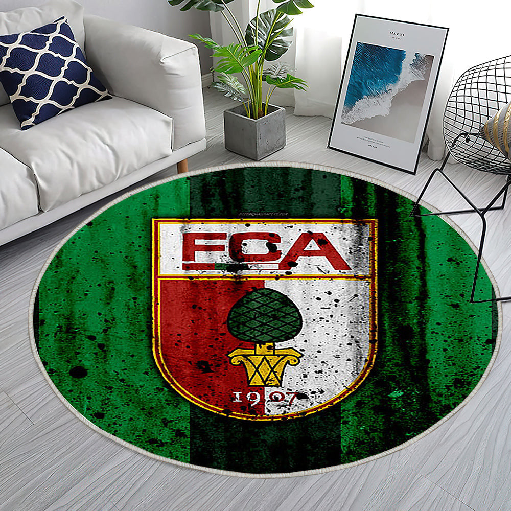 Fcaugsburg Teppich Rund, Teppiche - Bundesliga Outdoor Teppich Rund, Steineffekt Teppich Wohnzimmer, Carpet, Rug