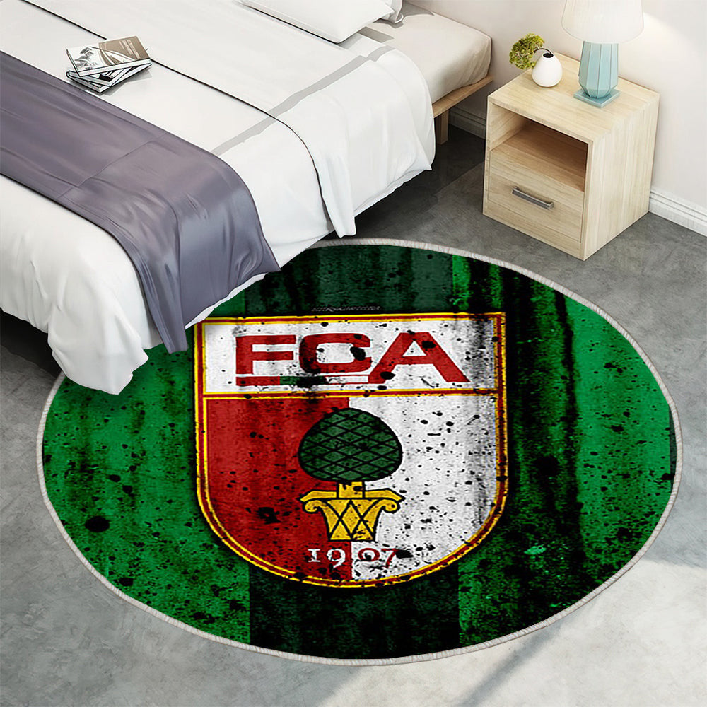 Fcaugsburg Teppich Rund, Teppiche - Bundesliga Outdoor Teppich Rund, Steineffekt Teppich Wohnzimmer, Carpet, Rug
