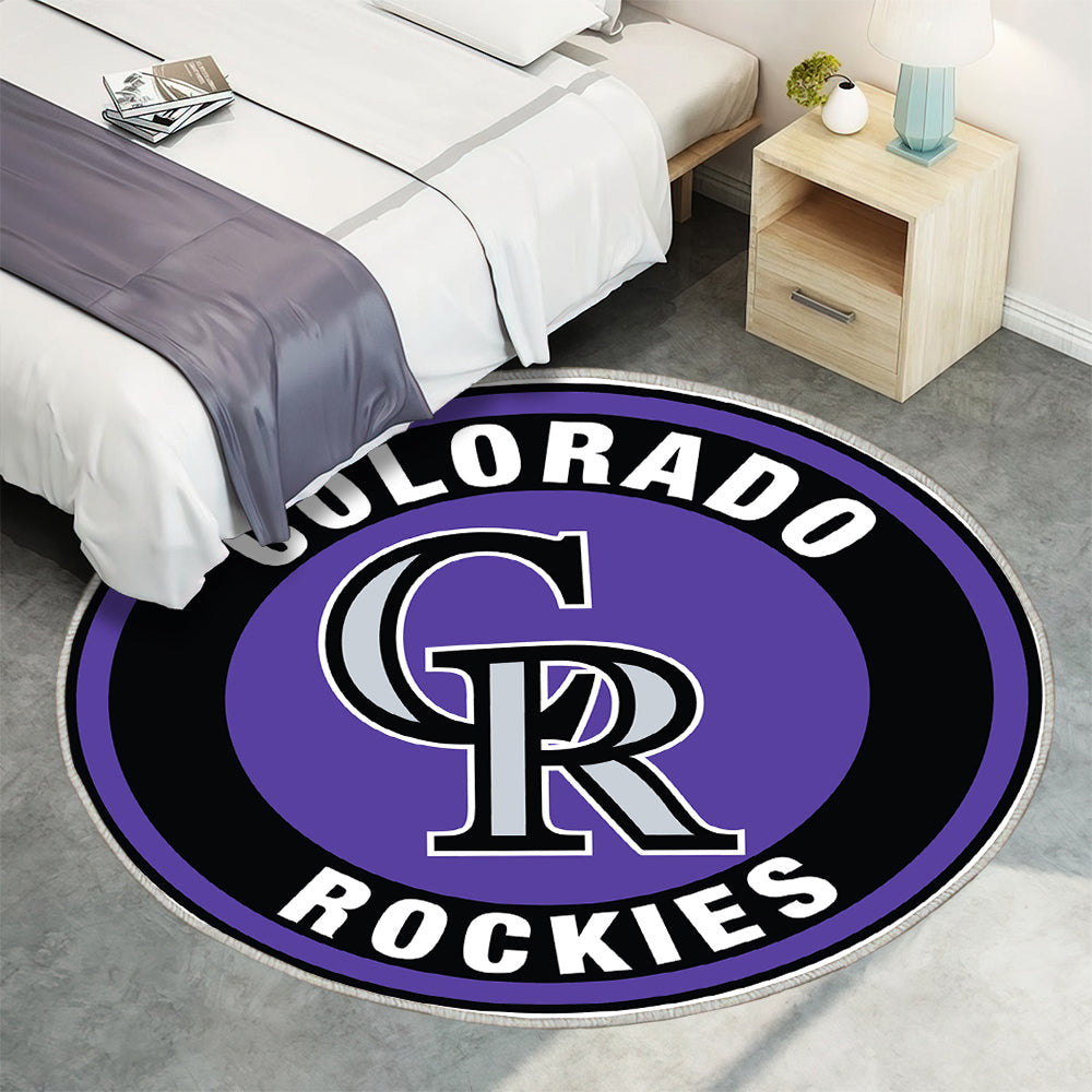Colorado Rockies Kreis Logo Teppich Rund, Teppiche - Outdoor Teppich Rund, Teppich Wohnzimmer, Carpet, Rug