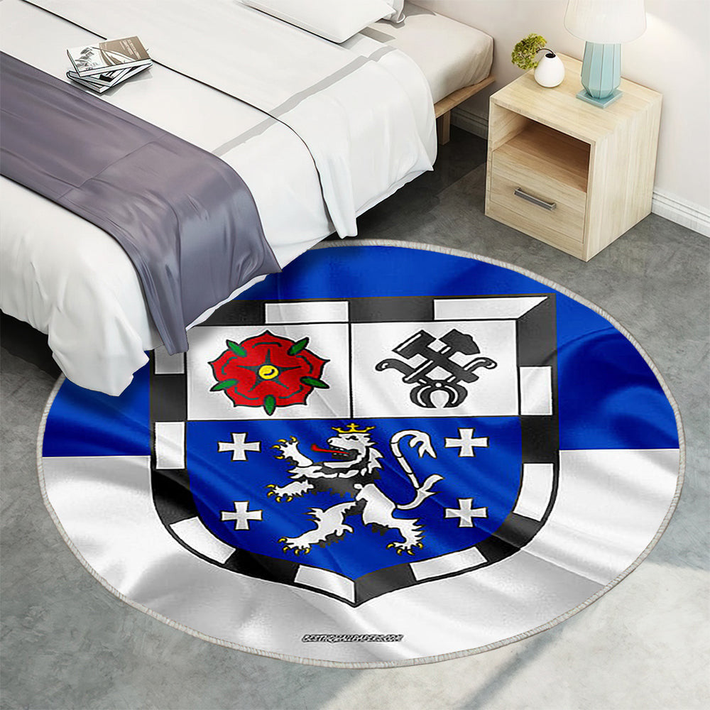 Saarbucken Flagge In Seidenoptik Teppich Rund, Teppiche - Seidenfahne Outdoor Teppich Rund, Deutsche Stadt Teppich Wohnzimmer, Carpet, Rug