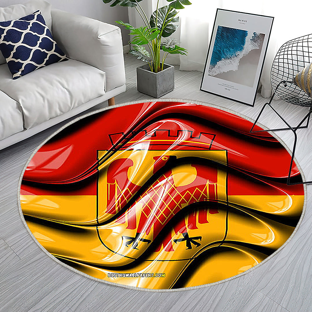 Potsdam Flagge Städte Deutschlands Teppich Rund, Teppiche - Europa Outdoor Teppich Rund, Flagge Von Potsdam Teppich Wohnzimmer, Carpet, Rug
