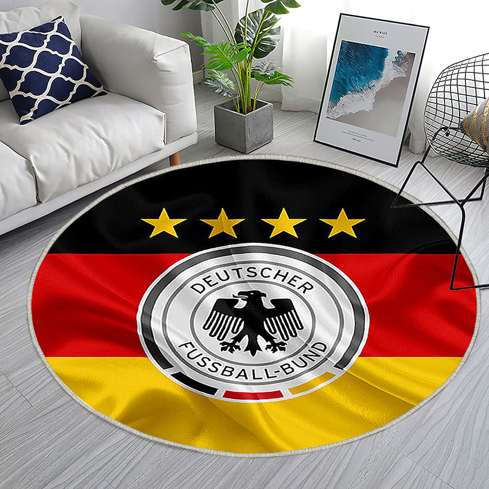 Deutsche Fußballnationalmannschaft Teppich Rund, Teppiche - Emblem Outdoor Teppich Rund, Teppich Wohnzimmer, Carpet, Rug