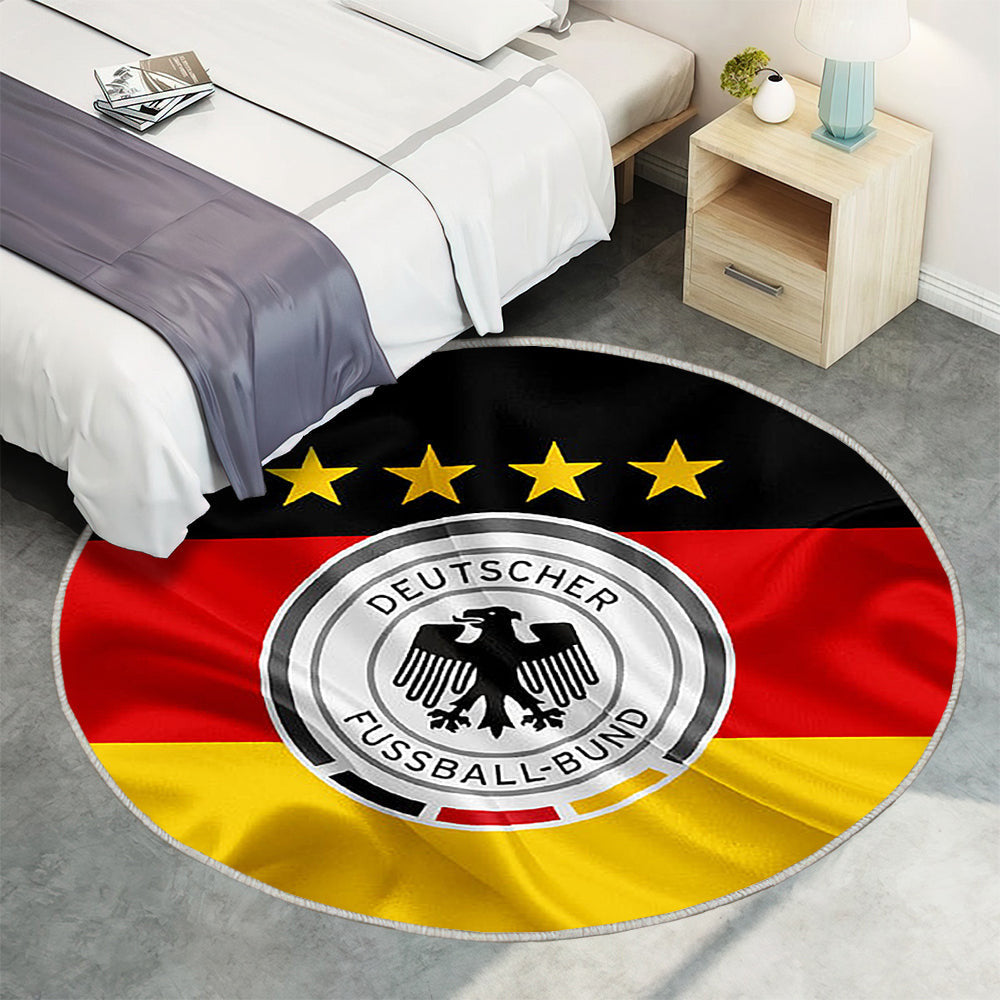 Deutsche Fußballnationalmannschaft Teppich Rund, Teppiche - Emblem Outdoor Teppich Rund, Teppich Wohnzimmer, Carpet, Rug