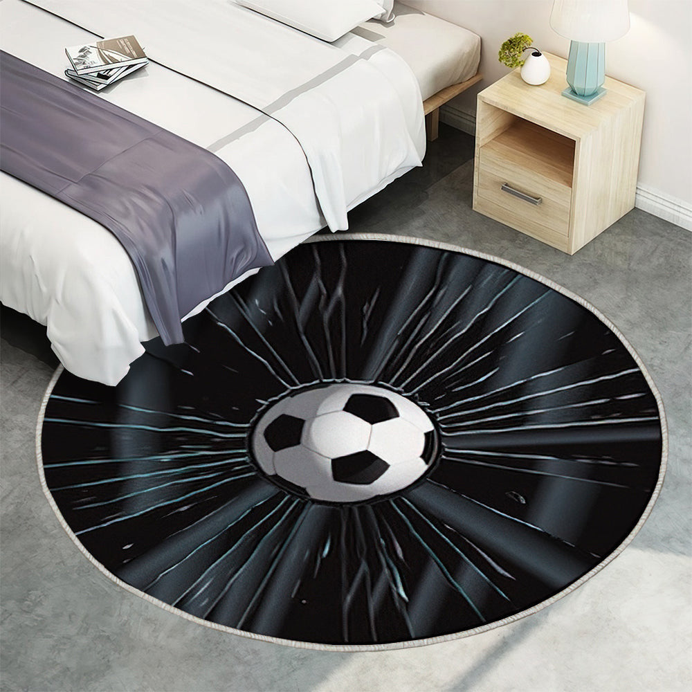Zerbrochenes Glas 2 Fußball Teppich Rund, Teppiche - Outdoor Teppich Rund, Teppich Wohnzimmer, Carpet, Rug
