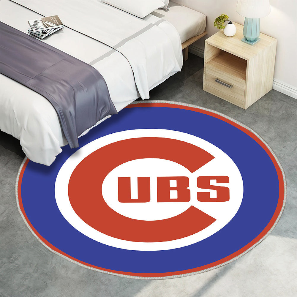 Hauptlogo der Chicago Cubs Teppich Rund, Teppiche - Outdoor Teppich Rund, Teppich Wohnzimmer, Carpet, Rug