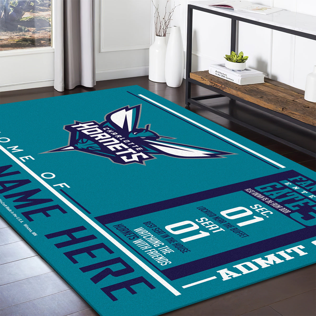Charlotte Hornets teppich, teppiche - Hornissen outdoor teppich, teppich wohnzimmer , Küchenteppich, kinderzimmer, modern